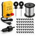 Electric Fence Kit, 0.25 Joule, 5 Mile Range, 250ft Wire, 53 Color ...
