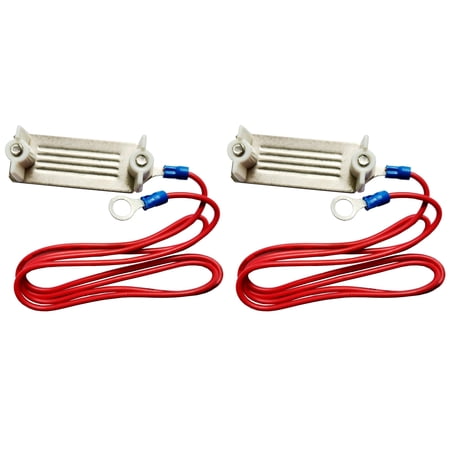 Electric Fence Poly Tape Connector, Polytape to Energizer Connector, with 35 inch (90 cm) Wire - 2 Pack