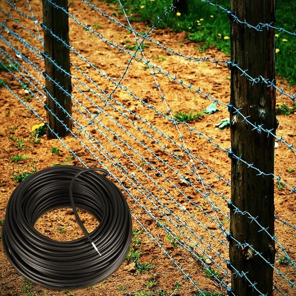 Electric Fence Wire Double Insulated Underground Hard Cable Double Insulated Wire Underground Electric Fence Core Cable, Spooled on Plastic Reel(164 Ft, 12 Guage)