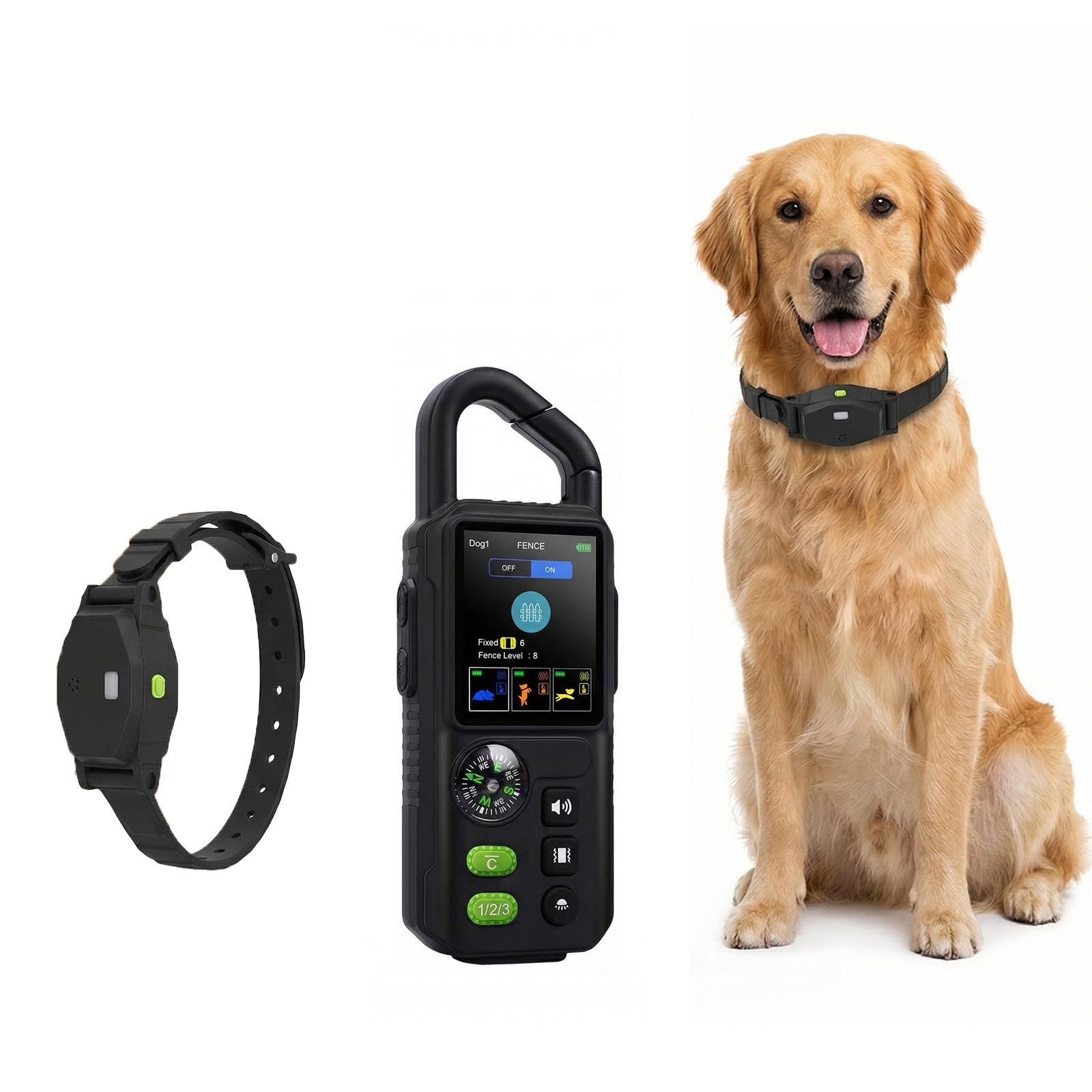 Electric Fence for Dog with Remote Training Collar, Up to 3300ft Fenceless Dog Collar System for Medium Large Dogs, Adjustable Rechargeable Collar