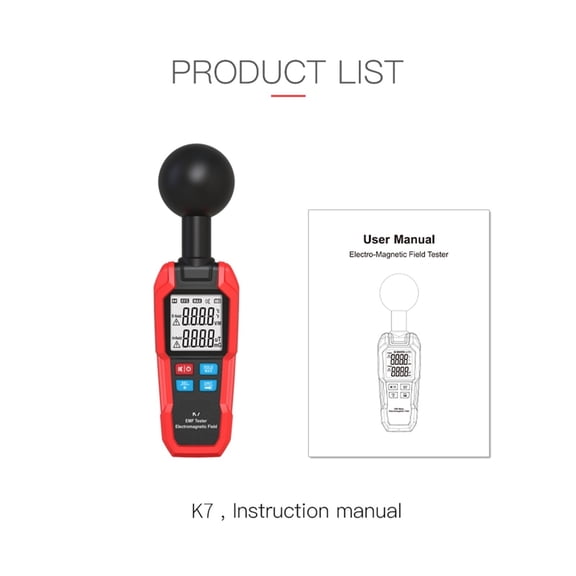 Electric Field Magnetic Radiation Detector K7 Electromagnetic Radiation Tester EMF Meter Radio Frequency Detect Meter ,Portable