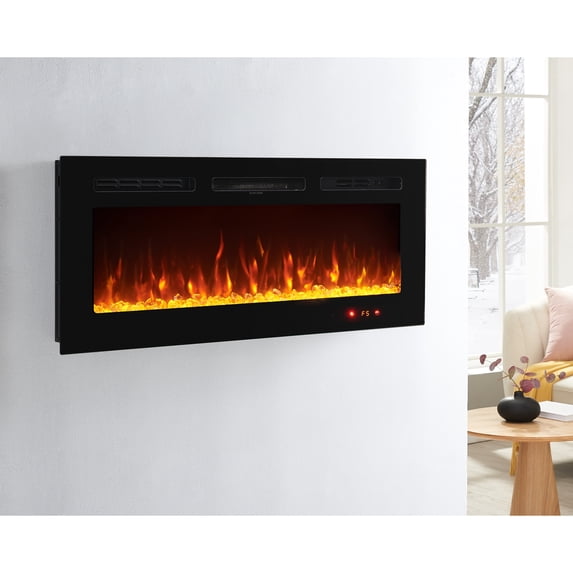 Electric Fire Place Heater for the Wall Mount, Living Room by Naomi Home - Black-Color:9 Flame Colors,Size:40 inches