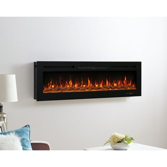 Electric Fire Place Heater for the Wall Mount, Living Room by Naomi Home - Black-Color:9 Flame Colors,Size:60 inches