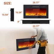 Electric Fireplace,30-Inch Wall Mounted Electric Fireplace   Modern Recessed Linear Heater with Remote Control, Multicolor LED Flame & Adjustable Heat, 1500W Ultra-Slim Electric Fireplace