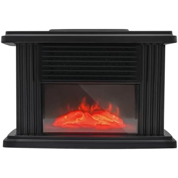 Electric Fireplace Heater 1000W Mini Space Heater Fireplace with 3D Flame Effect Small Fake Fireplace for Home Office Bedroom, Indoor Use Adjust Temperature 59-89.6F$$Home Decor, Kitchen, & Other