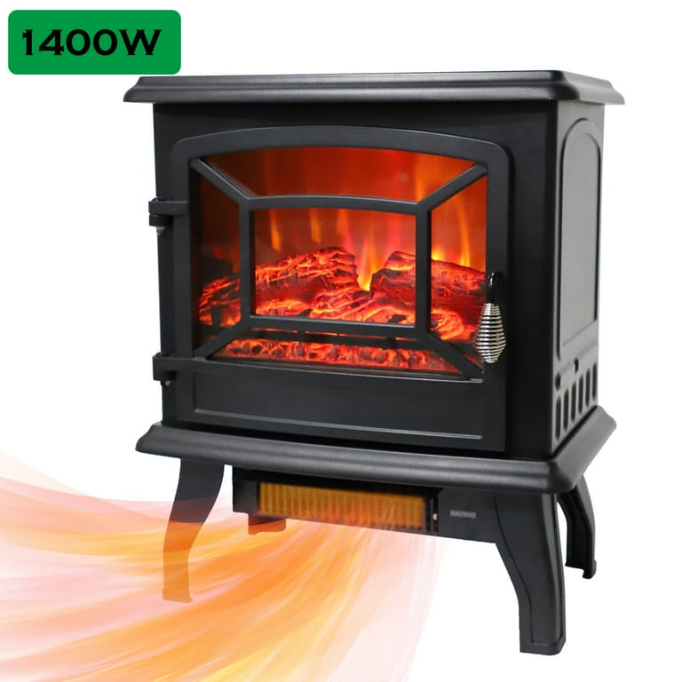 Electric Fireplace Heater, 17'' Space Heater Portable for Indoor