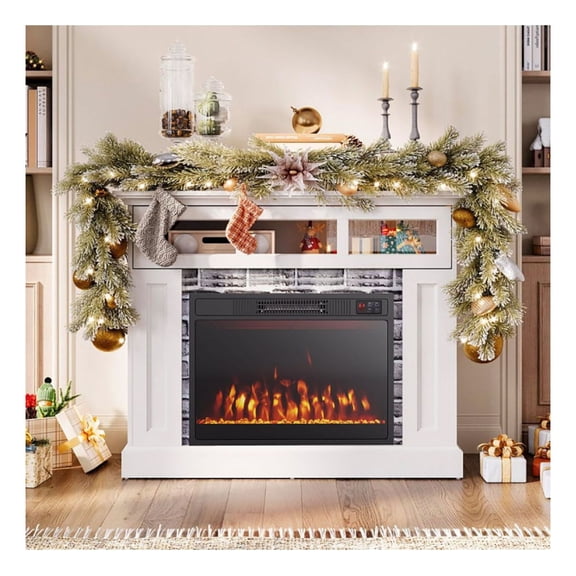 Electric Fireplace Heater 23 Inch 1500W, 5000 BTU with Flame Color & Timer