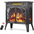 thumbnail image 1 of Electric Fireplace Heater 25" with Remote Control,Fireplace Stove Decor with Different Flame Effects and Log Set for Indoor,5 Adjustable Brightness and Heating Mode,Overheating Safe Design - Grey, 1 of 4