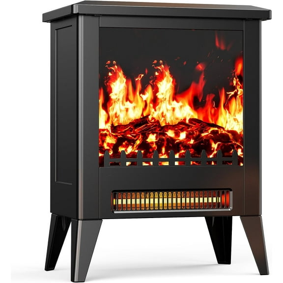 Electric Fireplace Heater, Quick Heating Portable Low Noise Fireplace with Temp Control, CSA Certified,18” Electric Fire Place with Overheat Protection Function for Living Room, Bedroom,
