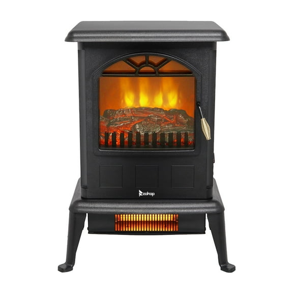 Electric Fireplace Heater Stove, Legahome 22'' Freestanding Infrared Fireplace Heater with Remote Control, 3D Realistic Flame, Adjustable Color and Brightness, Temp Control and Timer