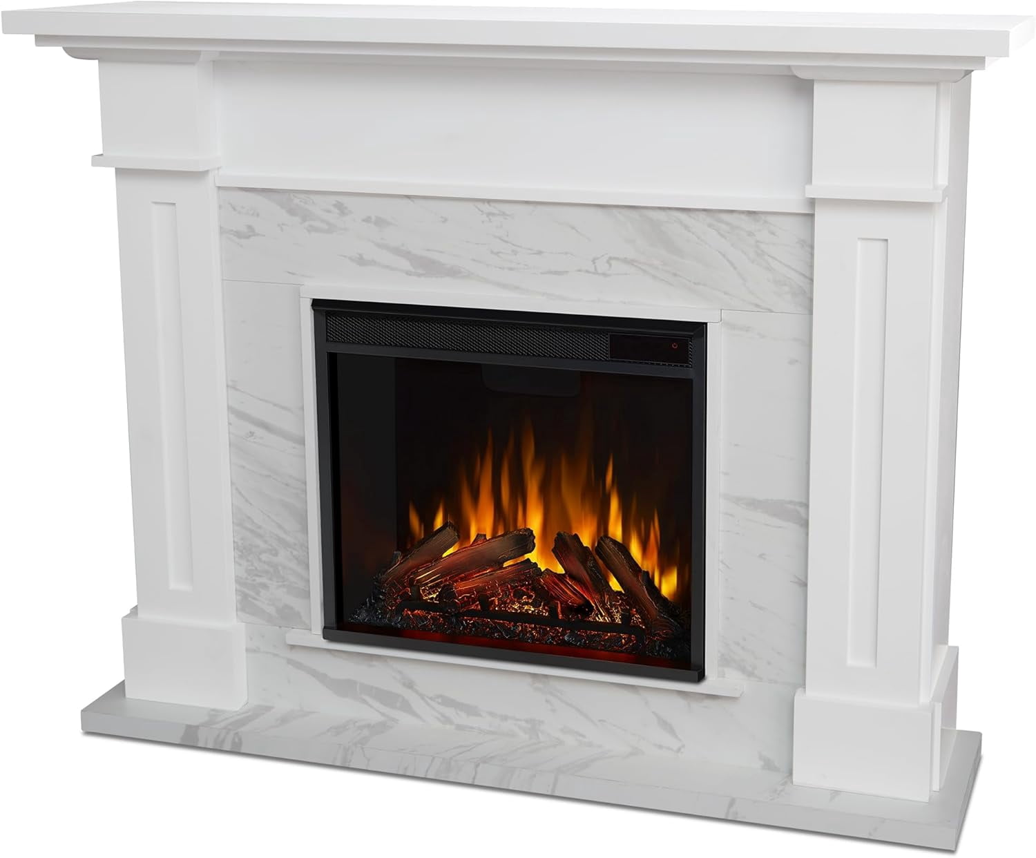 Electric Fireplace In White Marble - Walmart.com