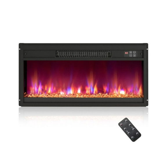 Electric Fireplace Insert 1500W, 18/23/26 Inch Remote Control Fireplace, 5120 BTU Heater for 400 sq ft, Adjustable Flame Colors & Timer