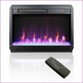 thumbnail image 1 of Electric Fireplace Insert, 23 Inch Ultra Thin with Realistic Flame & Crystals, Remote/Timer, Overheating Protection | Vent Free | Tempered Glass+Sheet Metal+Plastic, 1 of 11