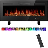 Electric Fireplace Insert, 42 Inch Wall Mounted or Recessed Fireplace, 750W/1500W Heater with Remote, Freestanding Fireplace with Adjustable Multicolor Flame, 12H Timer and Touch Panel Control