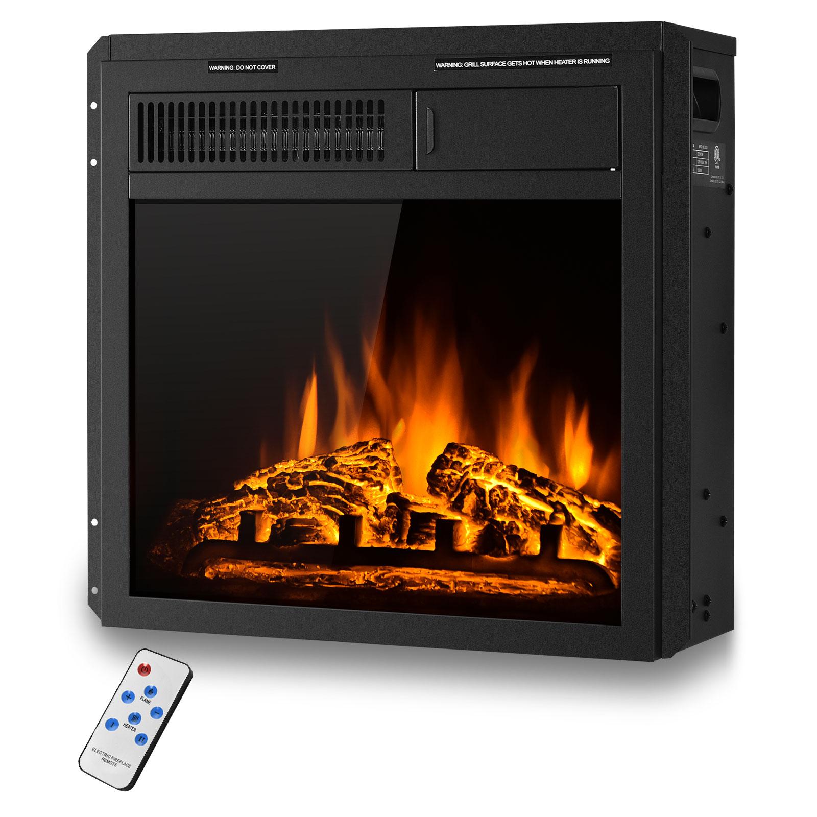 18 Inch Electric Fireplace Insert – Freestanding Or Recessed, 1500W Stove Heater W/ Remote