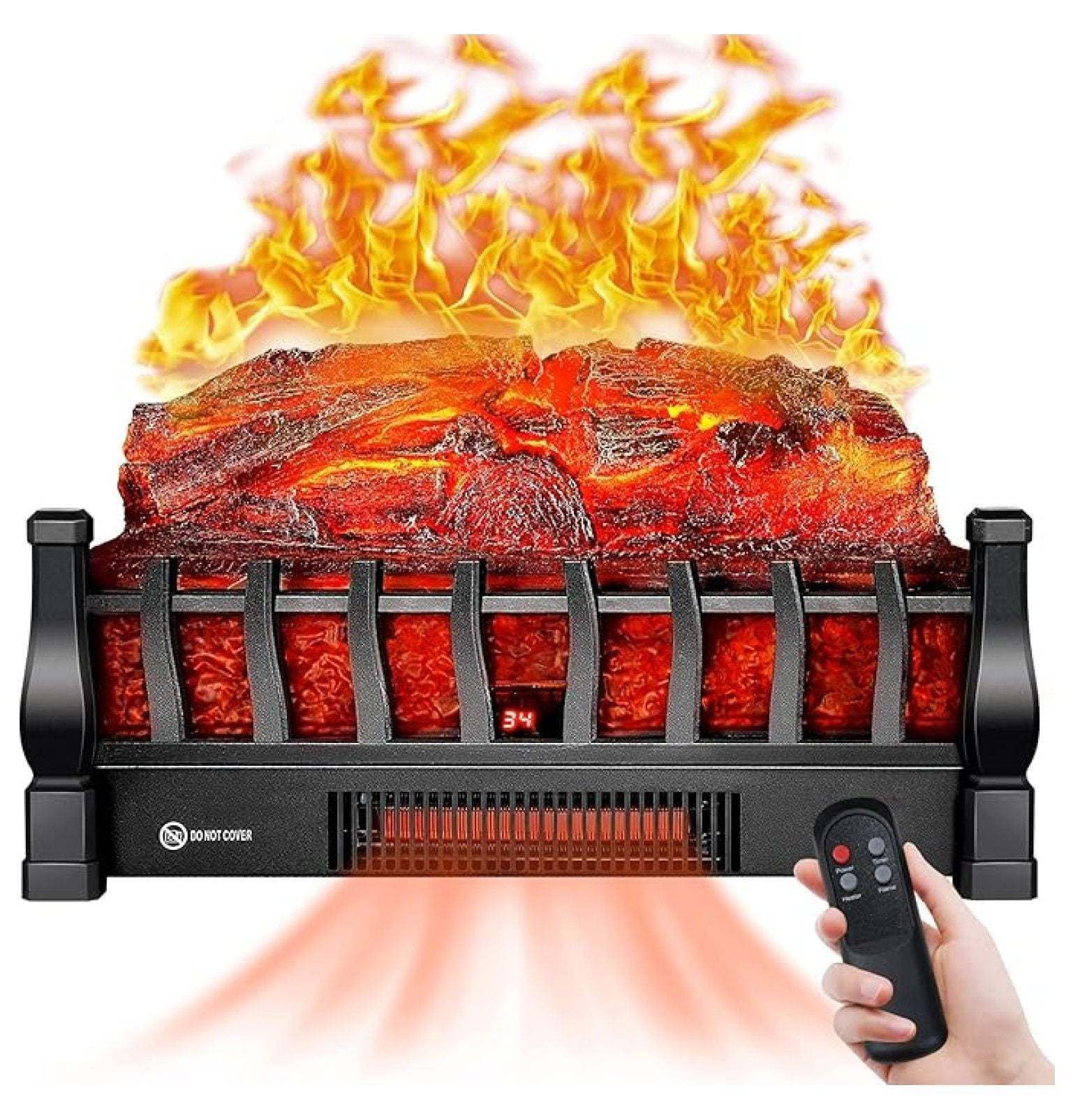Electric Fireplace Logs Inserts Heater with Infrared Controller 5 Flame