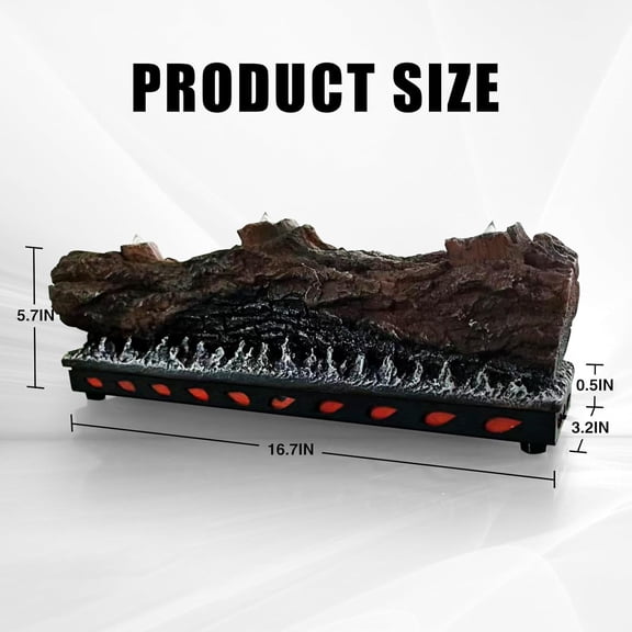 Electric Fireplace Logs Realistic Flame Effect with Candle LED Flame Light USB Powered Electric Fireplace Insert Log Remote Control Home Decoration 16 Inches