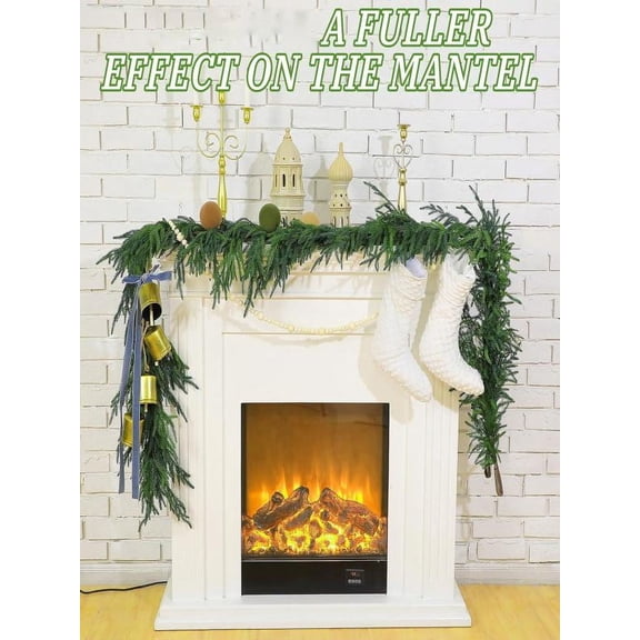 Electric Fireplace Mantel Package Wooden Surround Firebox TV Stand Free Standing Electric Fireplace Heater with Logs, Adjustable Led Flame, Remote Control, 750W-1500W, Lvory White