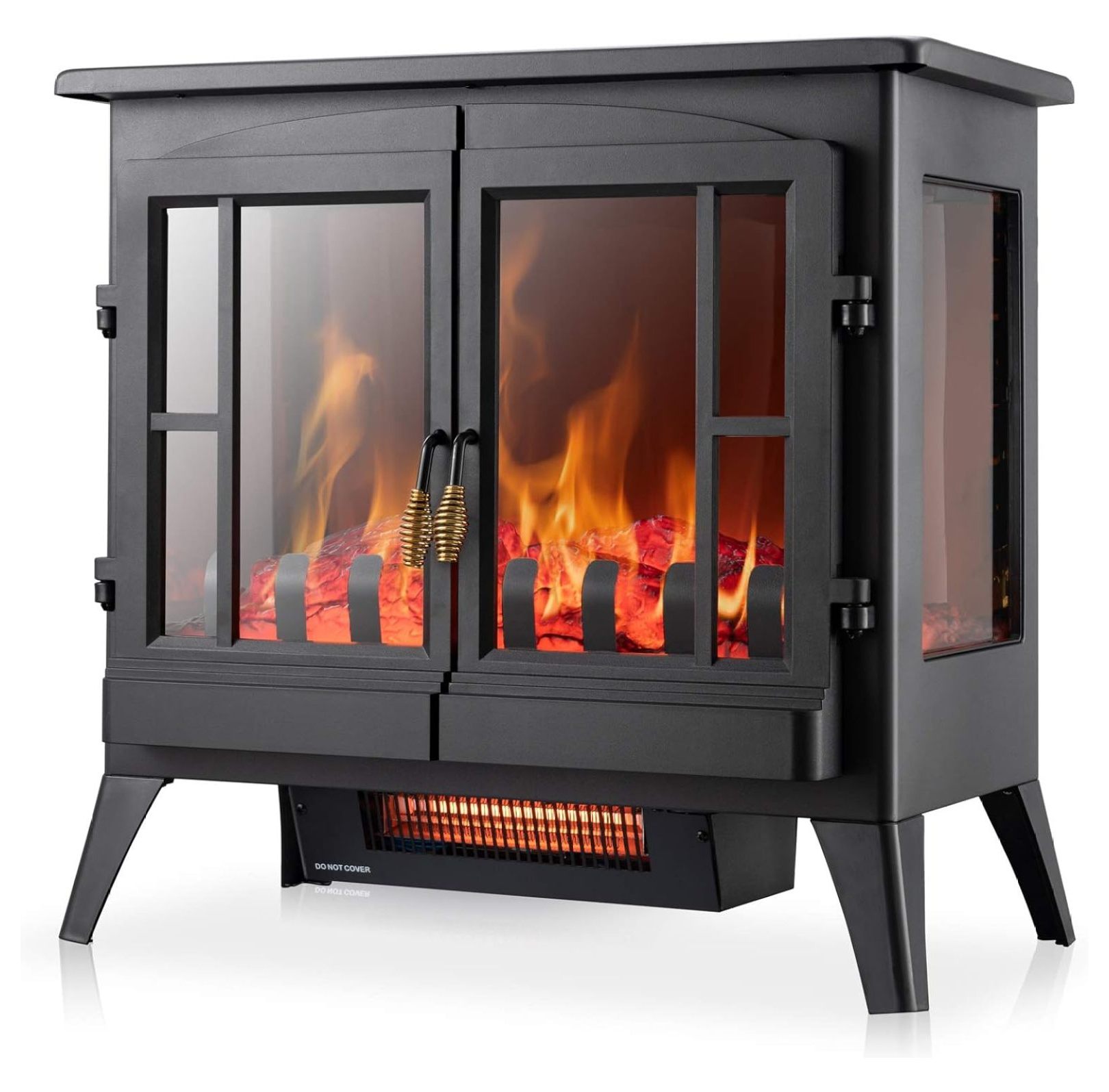 Electric Fireplace Stove, Freestanding Fireplace Heater with Realistic