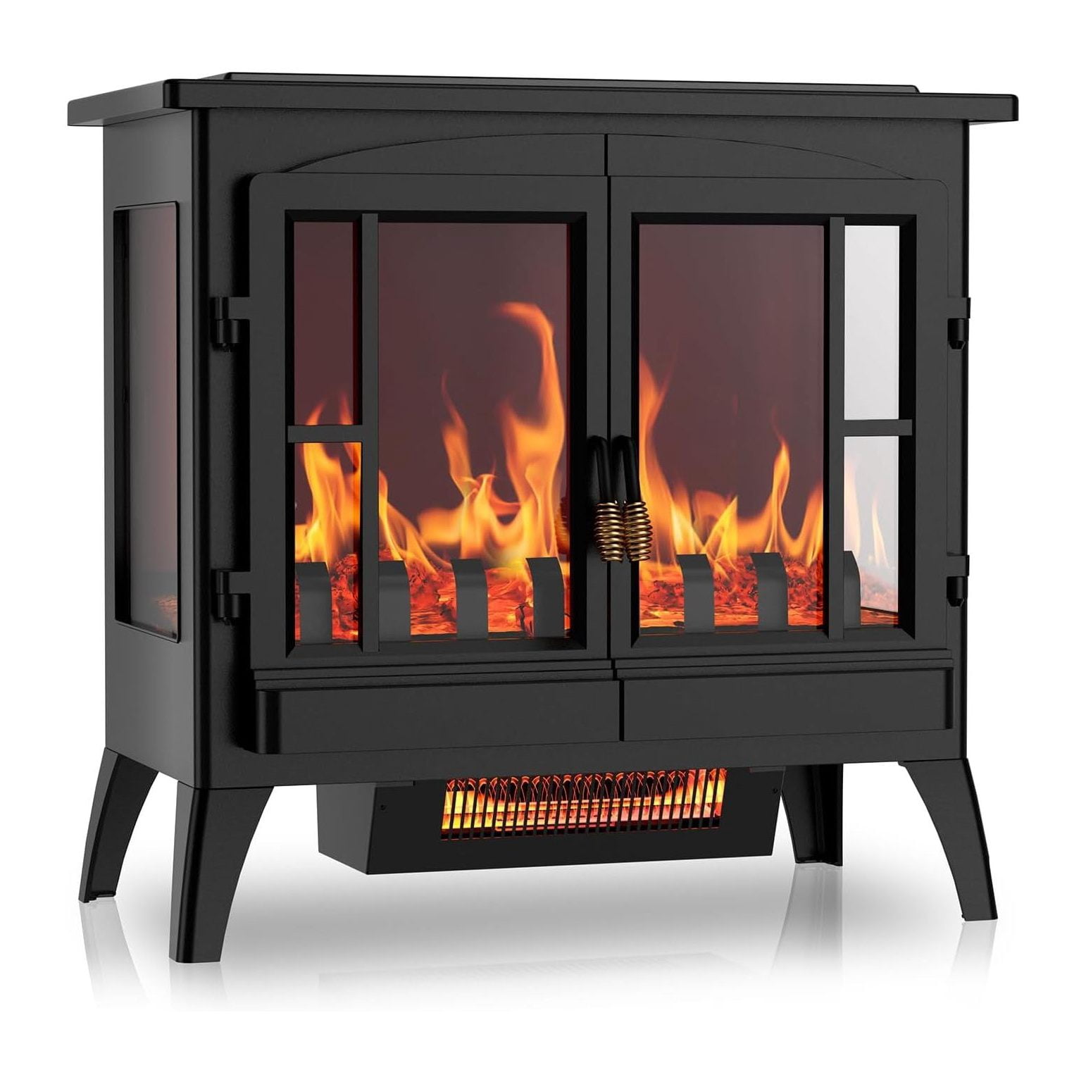 Electric Fireplace Stove, Indoor Freestanding Fireplace Heater with 3D