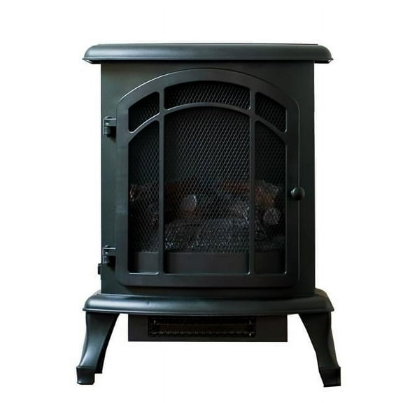 Electric Fireplace Stove, Portable Heater, LED Flame Effect, Temperature Control, 600W/1500W, 23.9' H, Black