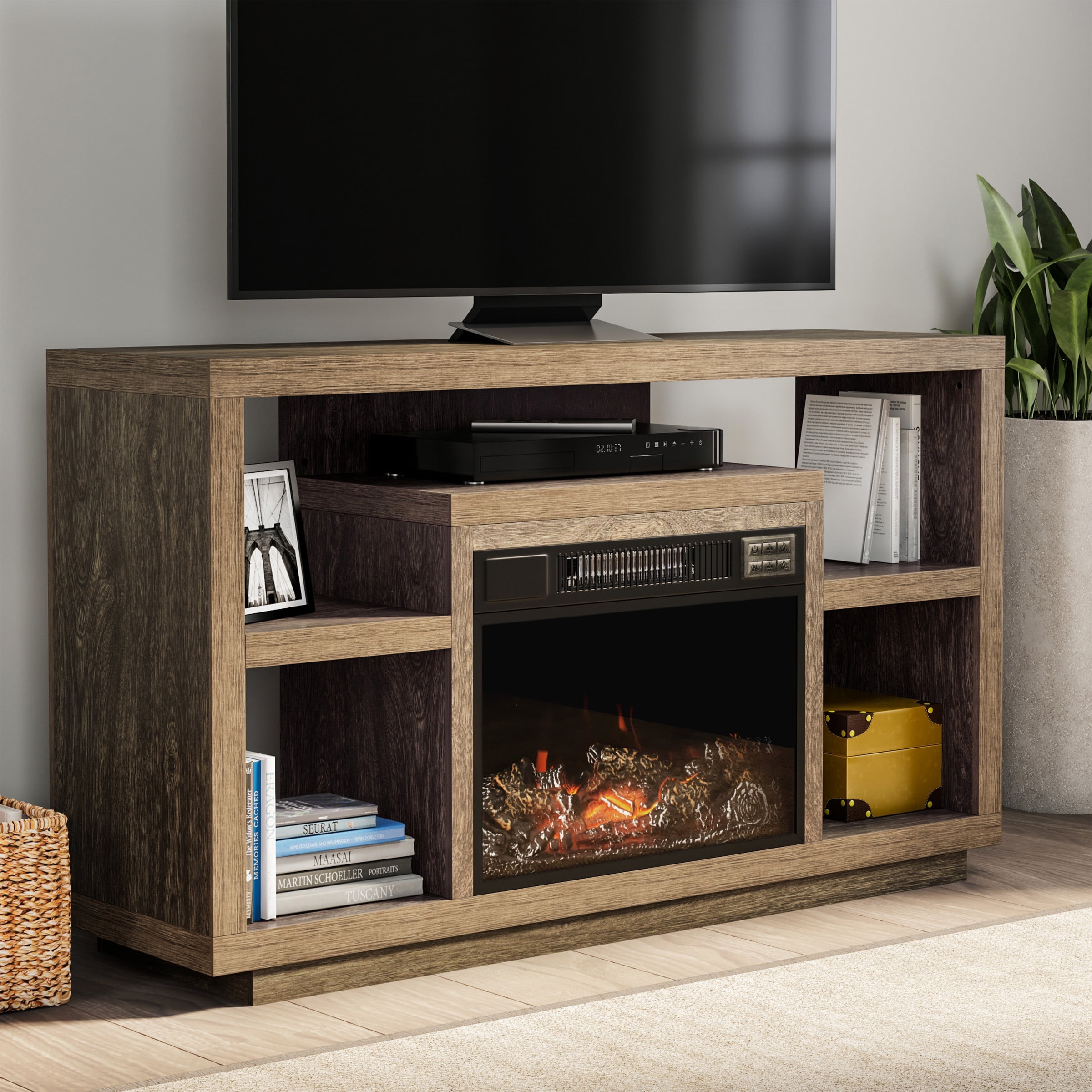 Northwest electric fireplace tv tvs up console media shelves deals