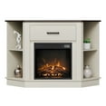 thumbnail image 1 of Electric Fireplace TV Stand for 50" TVs, Farmhouse Entertainment Center with 18" Fireplace, LED Lights, Storage Cabinets & Drawers, 1 of 11