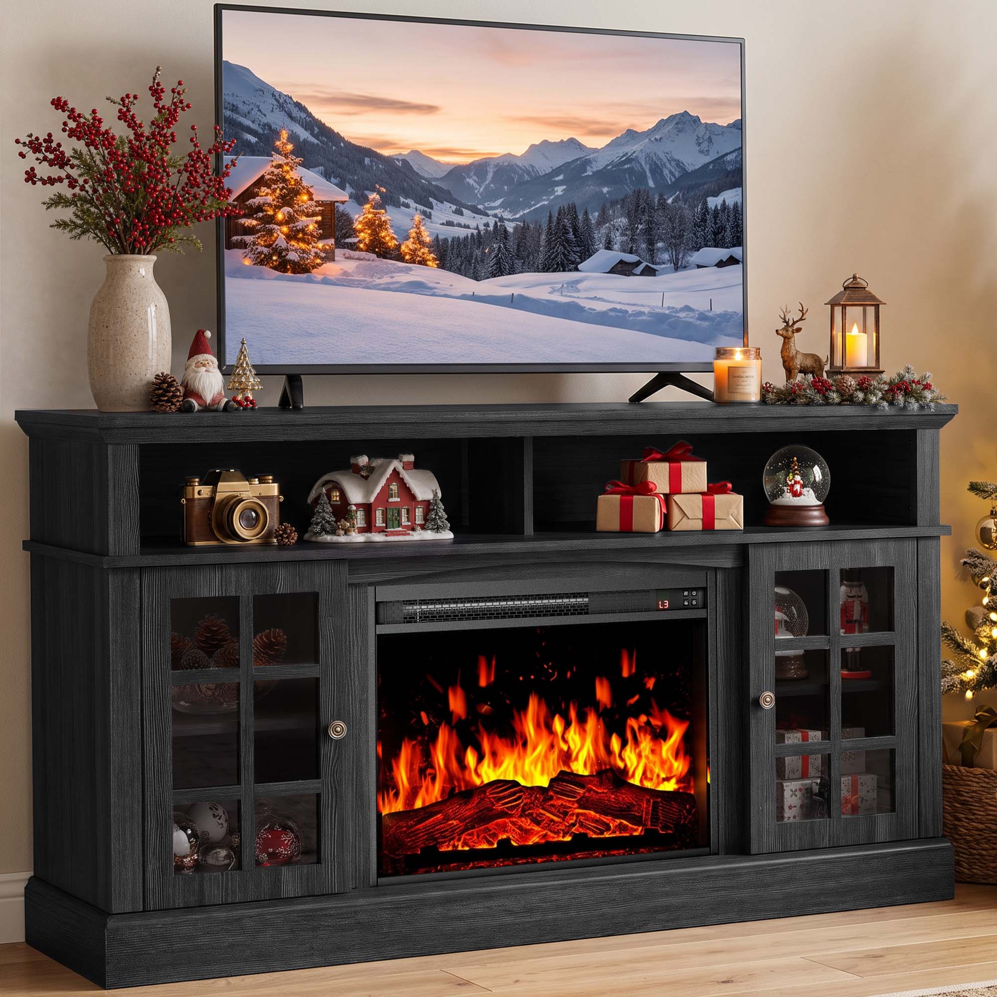 Electric Fireplace TV Stand For 65 TVs Fireplace Entertainment Center TV Console Table With 23 Fireplace Holds Up To 200 Lbs: Pros, Caveats, and Pricing