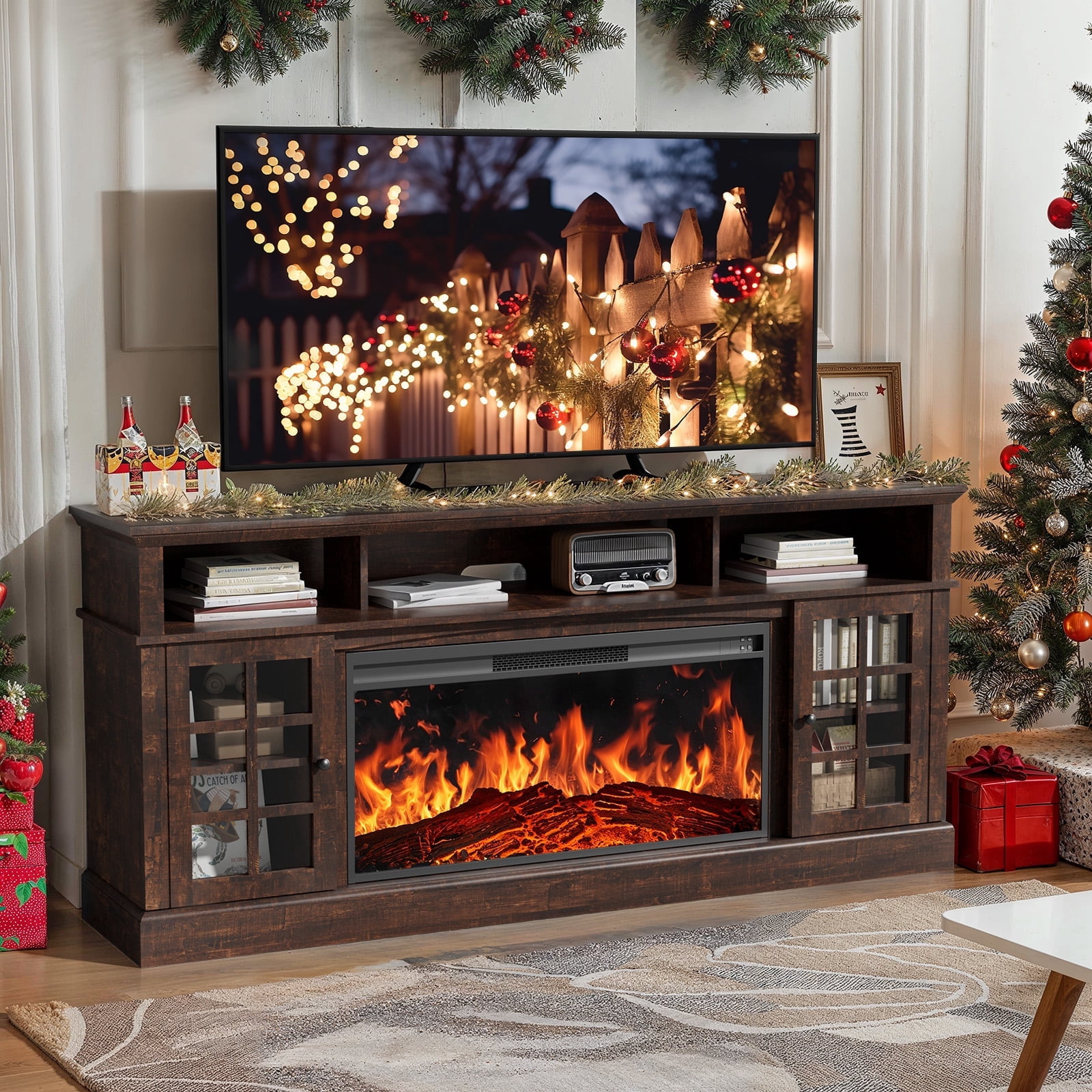 Electric Fireplace TV Stand up to 85