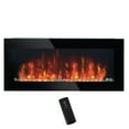 thumbnail image 1 of Electric Fireplace Wall Mounted 41.3 Inch, 1500W Flame Effect Heater, 7 Color Lights, Black, 1 of 9