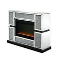 thumbnail image 1 of Electric Fireplace with Mirror Panel Framing and Faux Crystals Inlay,Silver, 1 of 5