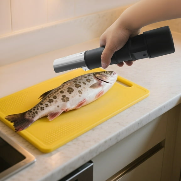 Electric Fish Scaler, 11.6-Inch 304 Stainless Steel Blade with 7000rpm Motor, 8000mAh Rechargeable Battery & IPX7 Waterproof Design, Ideal for Seafood Restaurants, Fish Markets, and Home Kitchens.