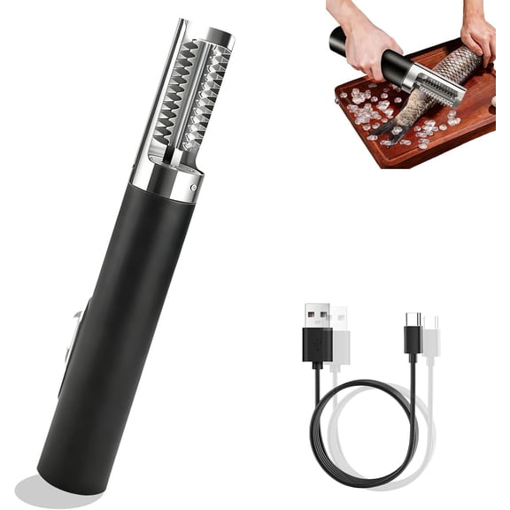 Electric Fish Scaler, Fish Scale Remover with Stainless Steel Roller Blade, Built-In Rechargeable Battery, Professional Fish Descaler Tool for Chef and Home Cooks Fish Cleaning Tools