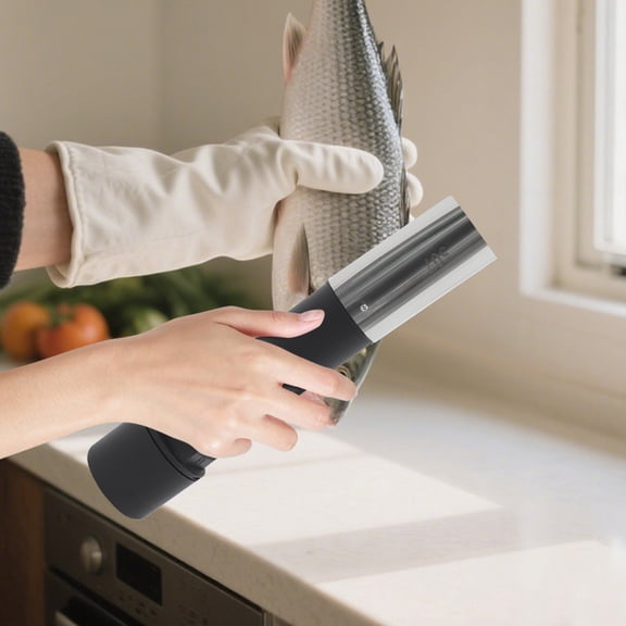 Electric Fish Scaler W/Rechargeable Battery-7kRPM Stainless Steel Scale Remover 125W 1.96*11.61in for Fat Snakehead, Head Fish, Grass Car