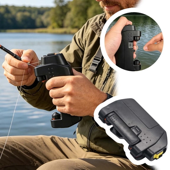 Electric Fishing Knot Tying Tool, Automatic Quick Knotter for Braided & Fluorocarbon Line, Portable Hook Tier Machine for Saltwater & Freshwater Anglers
