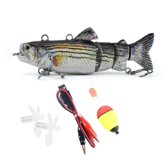 Electric Fishing Lure with Hooks USB Rechargeable LED Luminous Swimbait Robotic Artificial Bait Fishing Accessories