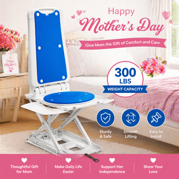 Electric Floor Lift for Elderly Fall Recovery, 2-in-1 Waterproof Bath Lift Chair for Tub with Remote Control, Portable Foldable Emergency Lift Assist, 275 lbs Capacity Medical Home Care Equipment