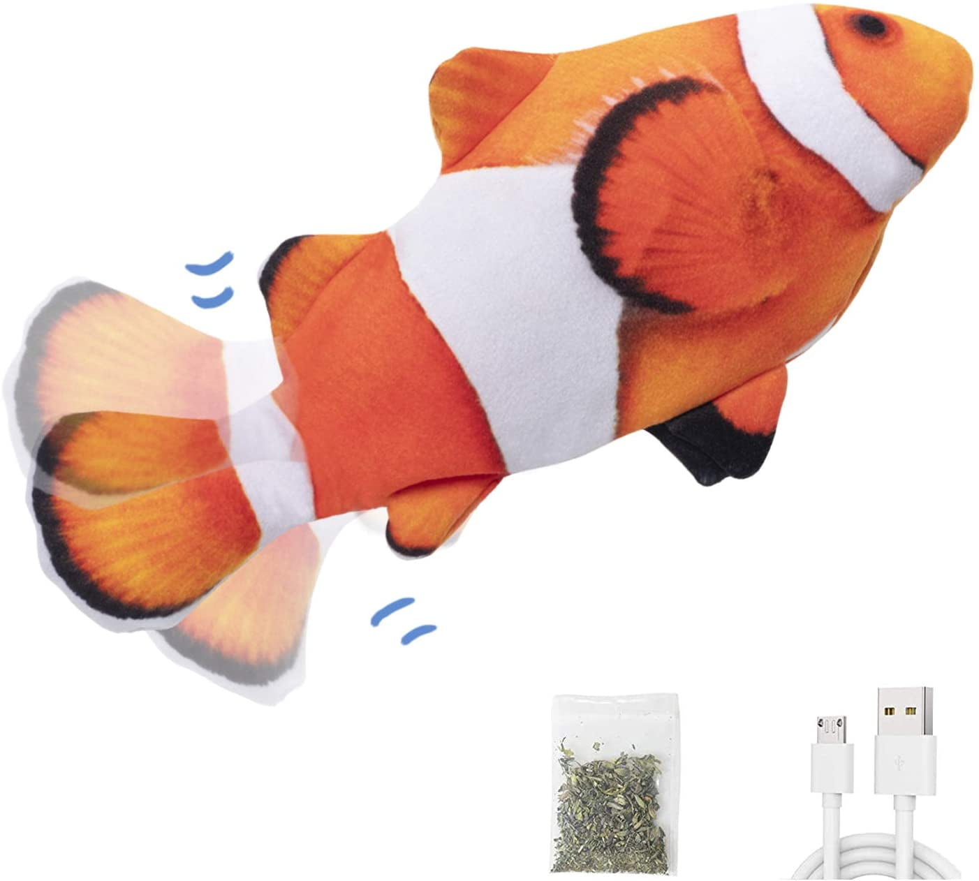  HOMSFOU Simulation Electric Fish Wiggle Fish Catnip Toys  Flopping Fish Toy Chew Toy for Kids Pet Plush Chew Toys Cat Toy Puppy Dog  Toys Plush Fish Toy Cotton Animal Jumping Fish