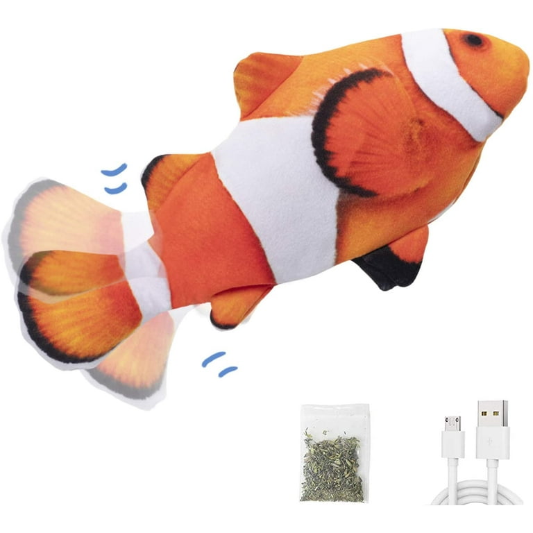 Electric Flopping Fish 10.5, Moving Cat Kicker Fish Toy, Realistic Floppy  Fish Dog Toy, Wiggle Fish Catnip Toys, Motion Kitten Toy, Plush Interactive