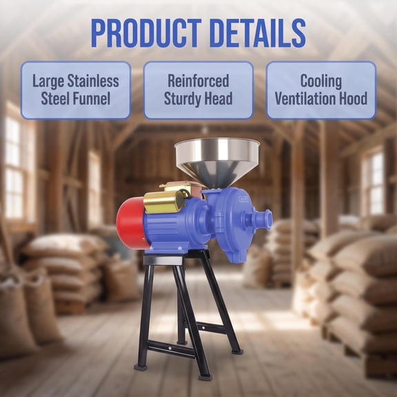 Electric Flour Mill 19.69 in, 550W Grain Grinder Machine, Adjustable Thickness, for Deli Shop & Farmers Market OnSite Milling
