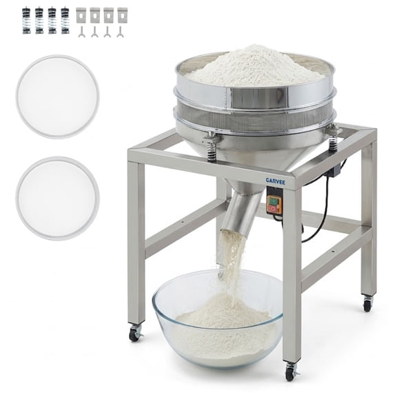Electric Flour Sifter for Baking, High-Speed Automatic Powder Sieve Shaker with 40 and 100 Mesh Stainless Steel Screens, Fine Mesh Sifter for Kitchen Use