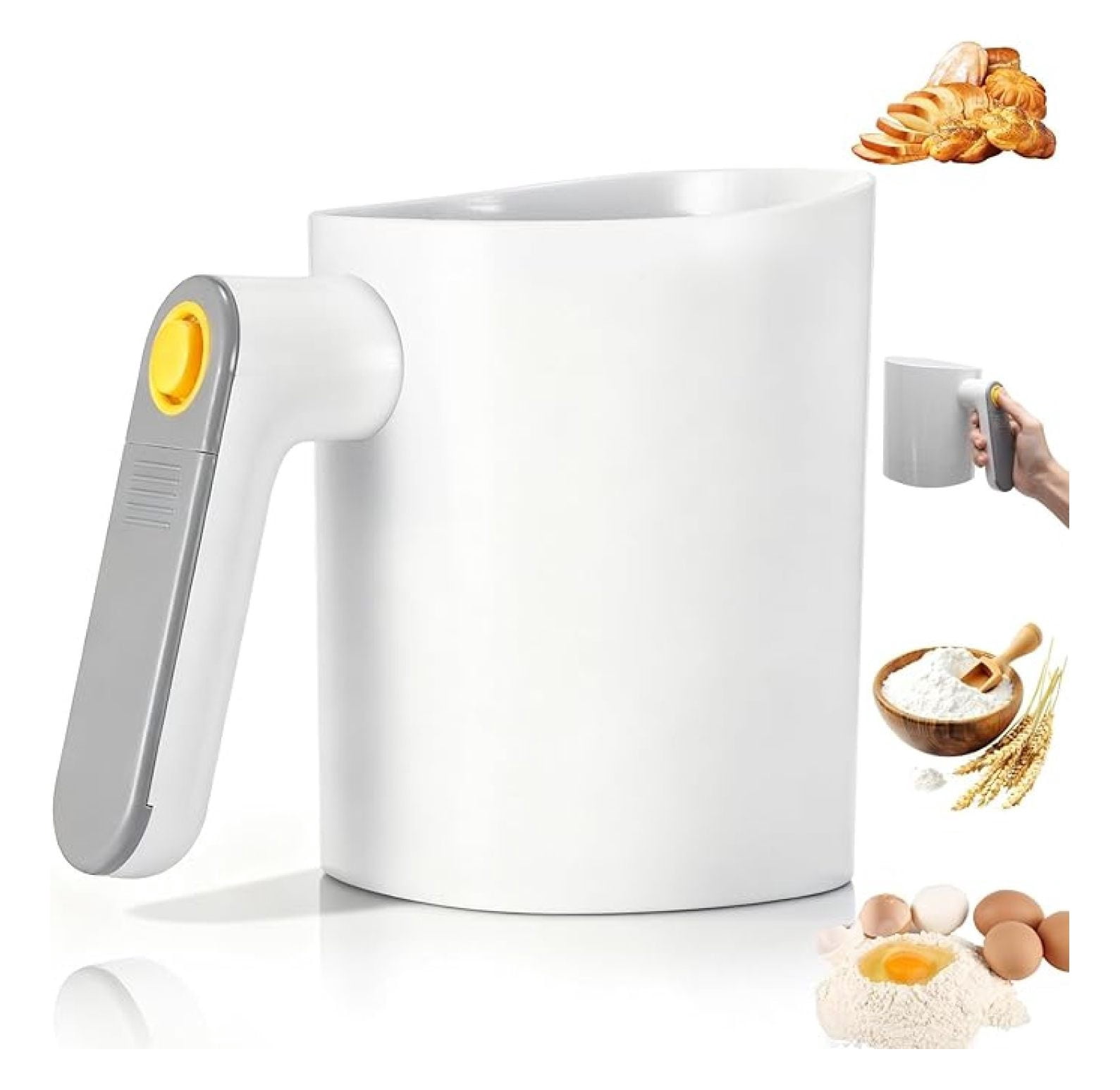 Electric Flour Sifter Battery Operated, Handheld Baker Sifter with ...