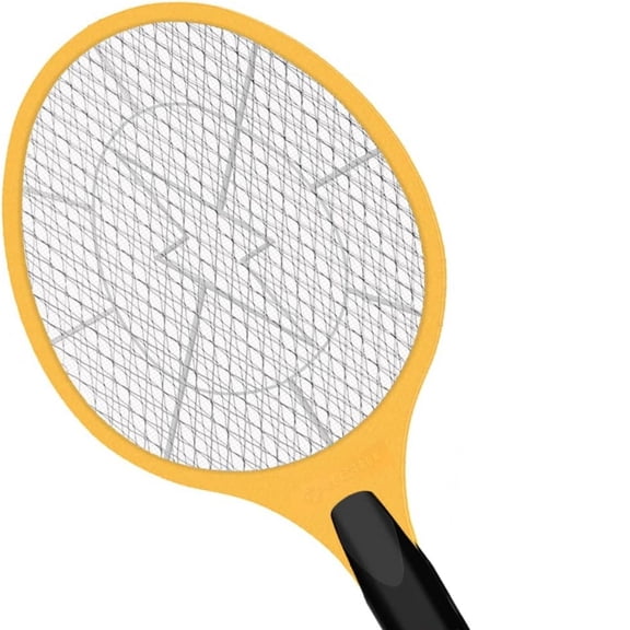 Electric Fly 3000V USB Rechargeable, Mosquito Racquet Killer Racket with LED Light & 2 Layer Mesh (Large Size), yellow