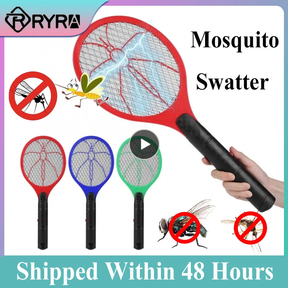 Electric Fly Insect Bug Zapper Bat Handheld Insect Swatter Racket