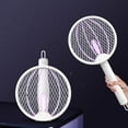 thumbnail image 1 of Electric Fly Swatter 2 In 1 USB Rechargeable Mosquito Zapper, 1200mAh Wall Mounted Table Lamp Trap, 3 Layer Safety Net Purple Light Attract, Indoor Outdoor Bug Insect Killer Racket, 1 of 5