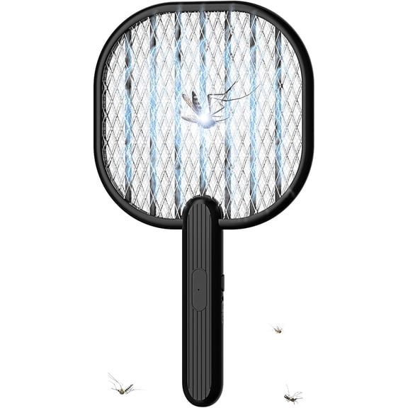 Electric Fly Swatter, 3500V Bug Zapper with 5-Layer Protection Grid, Battery Powered Handheld Fly Zapper for Home, Kitchen, Backyard - Indoor/Outdoor Use (2 AA Batteries Not Included)