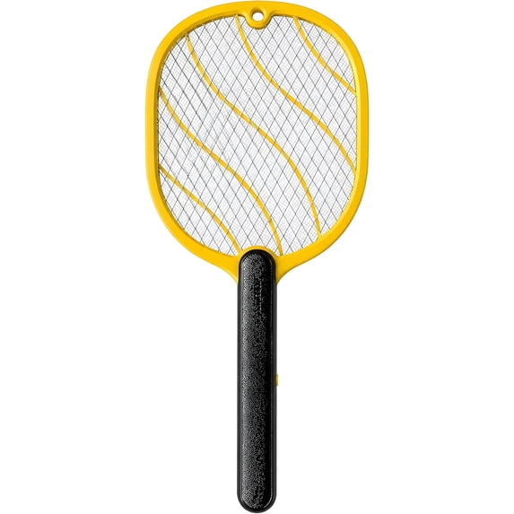 Electric Fly Swatter – Battery Powered Bug Zapper Racket with 2 AA Batteries Included, 3-Layer Safety Mesh, Handheld Fly Zapper for Indoor, Outdoor, Home, Bedroom, Kitchen, Office, Backyard, Patio