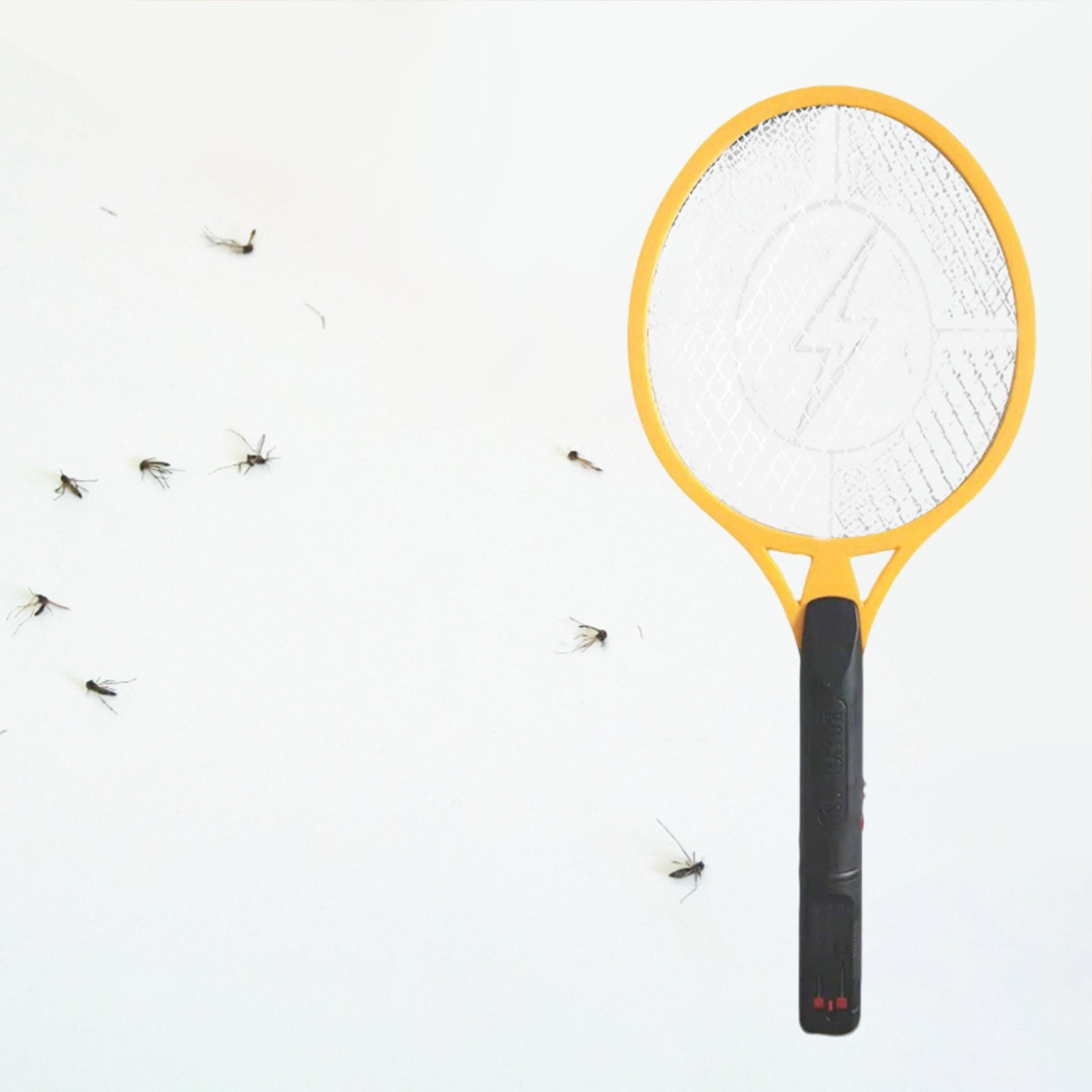 Electric Fly Swatter, Battery Powered Bug Zapper Racket for Mosquitoes Flies, Handheld Insect Killer Bat with 3-Layer Safety Mesh, Safe to Touch for Indoor Outdoor Pest Control
