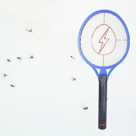 Electric Fly Swatter, Battery Powered Bug Zapper Racket for Mosquitoes Flies, Handheld Insect Killer Bat with 3-Layer Safety Mesh, Safe to Touch for Indoor Outdoor Pest Control