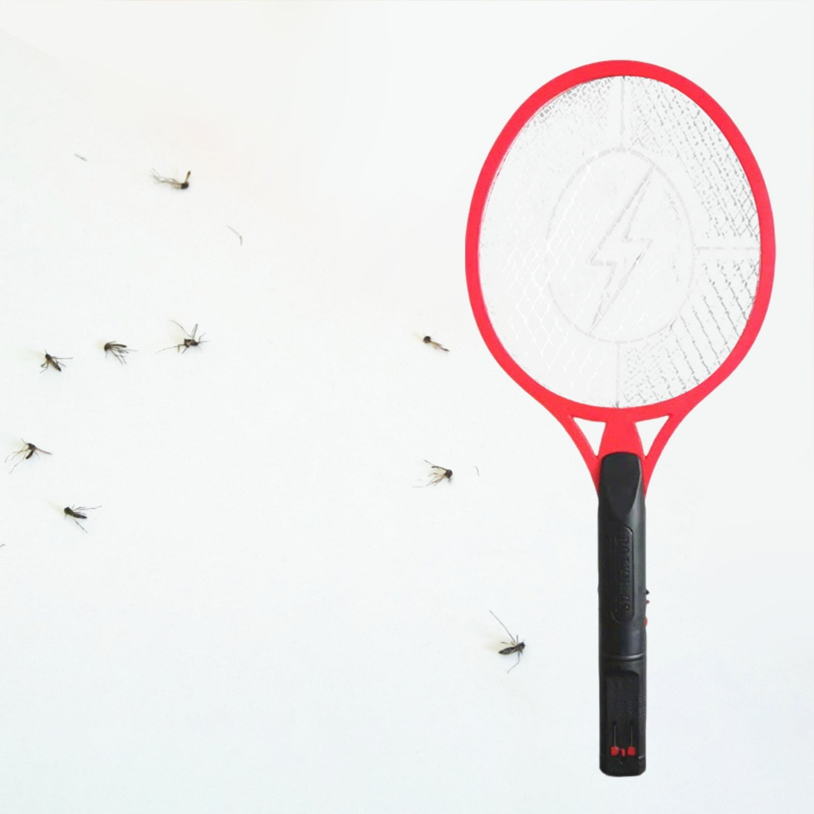 Electric Fly Swatter, Battery Powered Bug Zapper Racket for Mosquitoes Flies, Handheld Insect Killer Bat with 3-Layer Safety Mesh, Safe to Touch for Indoor Outdoor Pest Control